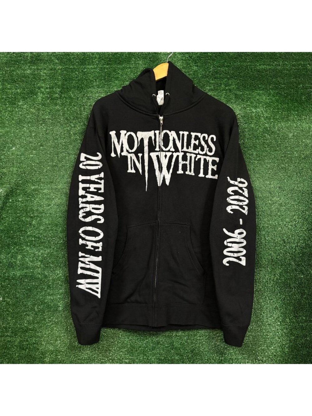 Motionless in White Afraid of the Dark Meatalcore Band Zip-Up Hoodie Size Medium
